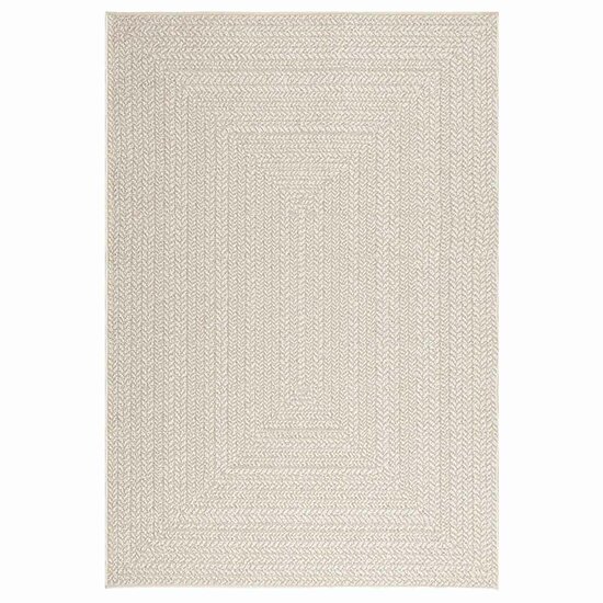 Vloerkleed Zizur Room Binnen En Buiten Jute Look Cr&egrave;me 140 x 200 cm Rechthoekig