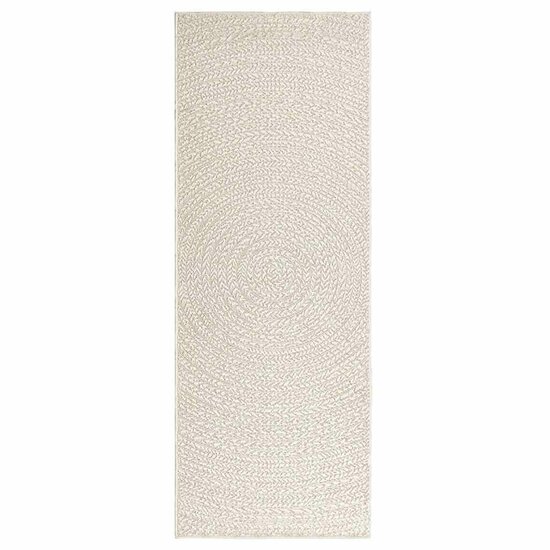 Vloerkleed Zizur Room Binnen En Buiten Jute Look Cr&egrave;me 80 x 200 cm Rond