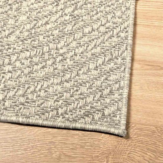 Vloerkleed Zizur Room Binnen En Buiten Jute Look Cr&egrave;me 80 x 200 cm Rond