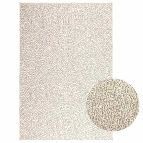 Vloerkleed ZIZUR room binnen en buiten 120x170 cm jute look