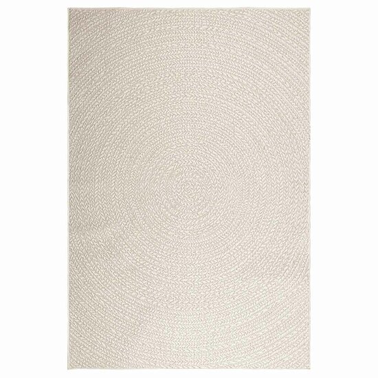 Vloerkleed Zizur Room Binnen En Buiten Jute Look Cr&egrave;me 160 x 230 cm Rond