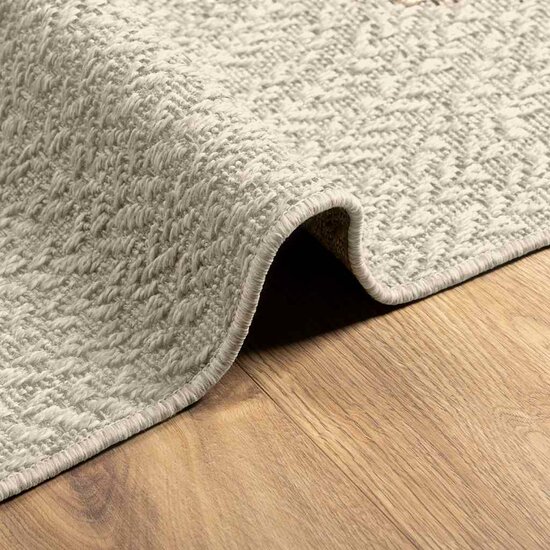 Vloerkleed Zizur Room Binnen En Buiten Jute Look Cr&egrave;me 160 x 230 cm Rond