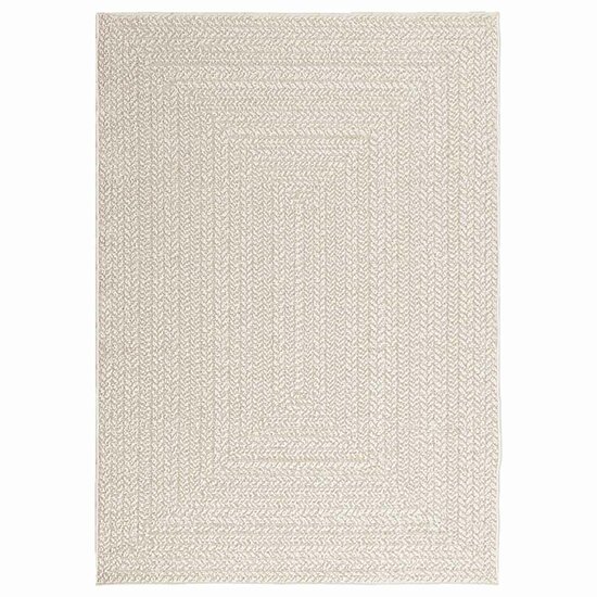Vloerkleed Zizur Room Binnen En Buiten Jute Look Cr&egrave;me 120 x 170 cm Rechthoekig