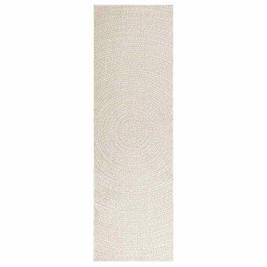 Vloerkleed Zizur Room Binnen En Buiten Jute Look Cr&egrave;me 80 x 250 cm Rond