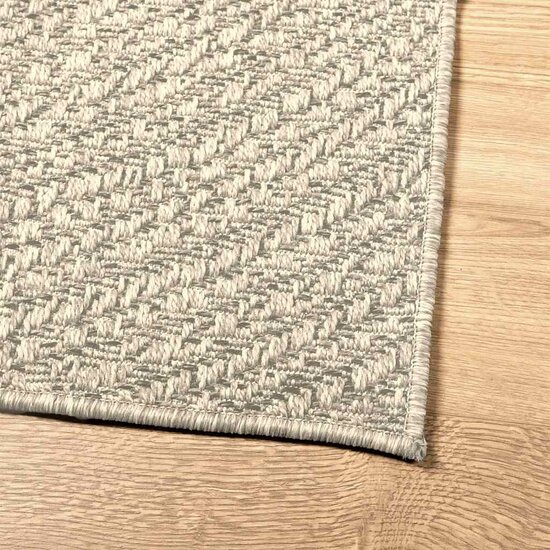 Vloerkleed Zizur Room Binnen En Buiten Jute Look Cr&egrave;me 80 x 250 cm Rond