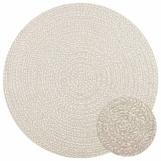 Vloerkleed Zizur Binnen En Buiten Jute Look Cr&egrave;me &Oslash; 120 cm Rond