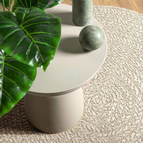 Vloerkleed Zizur Binnen En Buiten Jute Look Cr&egrave;me &Oslash; 120 cm Rond
