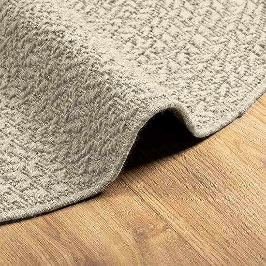 Vloerkleed Zizur Binnen En Buiten Jute Look Cr&egrave;me &Oslash; 120 cm Rond