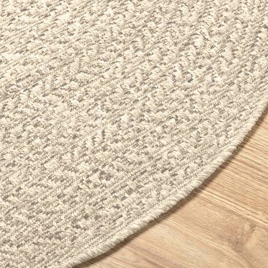 Vloerkleed Zizur Binnen En Buiten Jute Look Cr&egrave;me &Oslash; 120 cm Rond