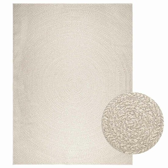 Vloerkleed Zizur Room Binnen En Buiten Jute Look Cr&egrave;me 240 x 340 cm Rond