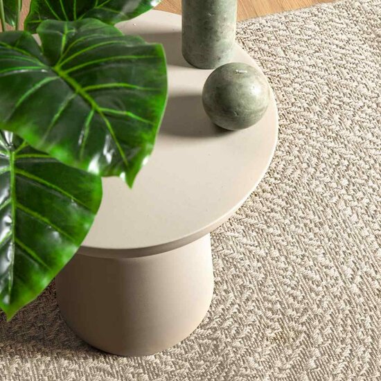 Vloerkleed Zizur Room Binnen En Buiten Jute Look Cr&egrave;me 240 x 340 cm Rond