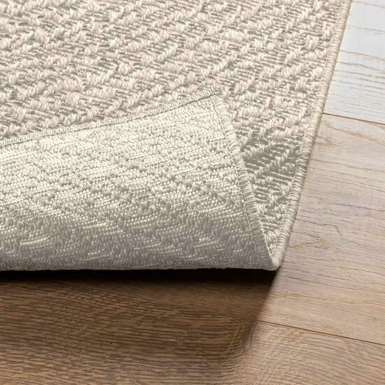 Vloerkleed Zizur Room Binnen En Buiten Jute Look Cr&egrave;me 240 x 340 cm Rond