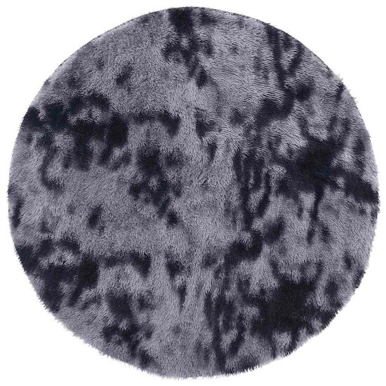 Hoogpolig Vloerkleed Navarra Polyester Donkergrijs 200 x 200 cm Rond