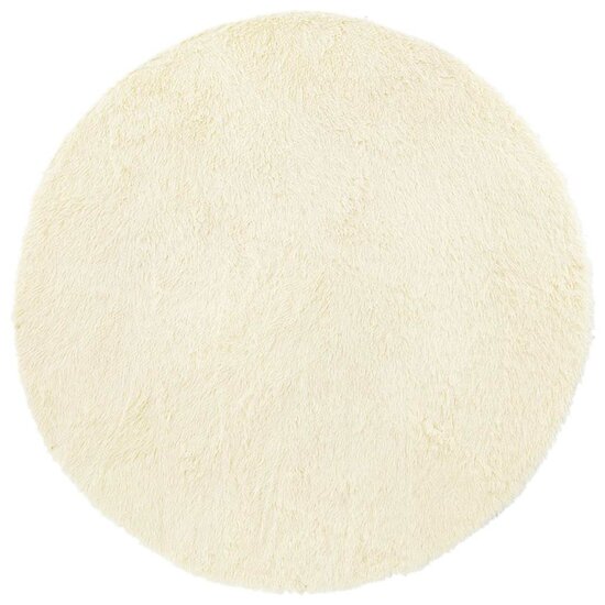 Hoogpolig Vloerkleed Navarra Polyester Kleurig Cr&egrave;me 120 x 120 cm Rond