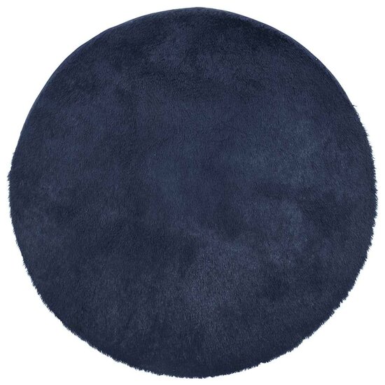 Hoogpolig Vloerkleed Navarra Polyester Marineblauw 160 x 160 cm Rond