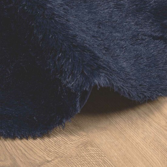 Hoogpolig Vloerkleed Navarra Polyester Marineblauw 160 x 160 cm Rond