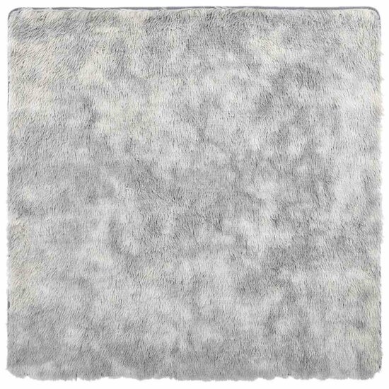 Hoogpolig Vloerkleed Navarra Polyester Lichtgrijs 240 x 240 cm Vierkant