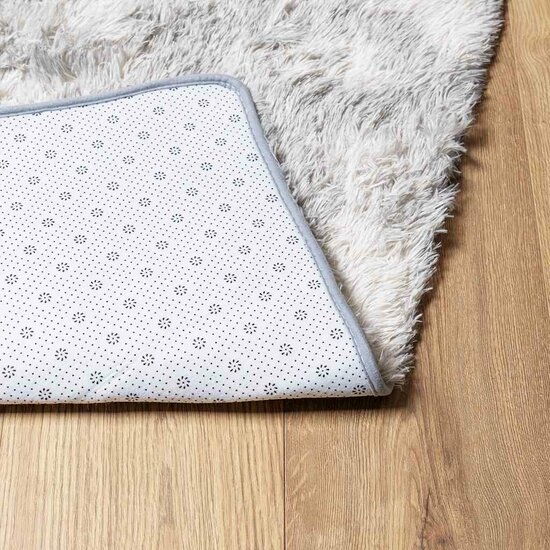 Hoogpolig Vloerkleed Navarra Polyester Lichtgrijs 240 x 240 cm Vierkant