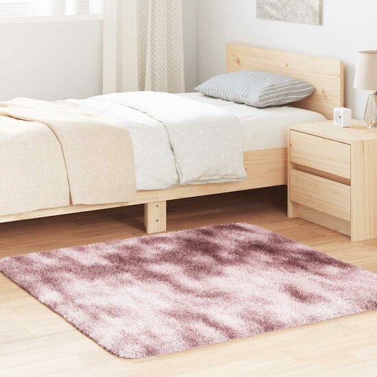 Hoogpolig Vloerkleed Navarra Polyester Stoffig Roze Dusty Pink 120 x 120 cm Vierkant