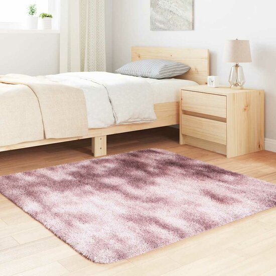 Hoogpolig Vloerkleed Navarra Polyester Stoffig Roze Dusty Pink 120 x 120 cm Vierkant