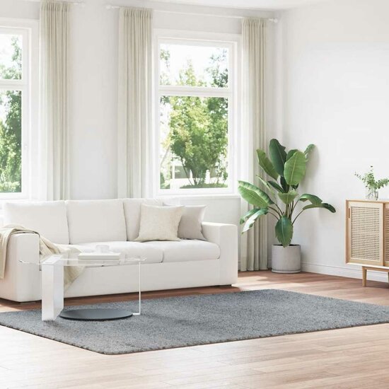 Hoogpolig Vloerkleed Navarra Polyester Zilvergrijs 200 x 290 cm Rechthoekig