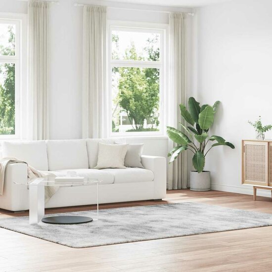 Hoogpolig Vloerkleed Navarra Polyester Lichtgrijs 200 x 290 cm Rechthoekig