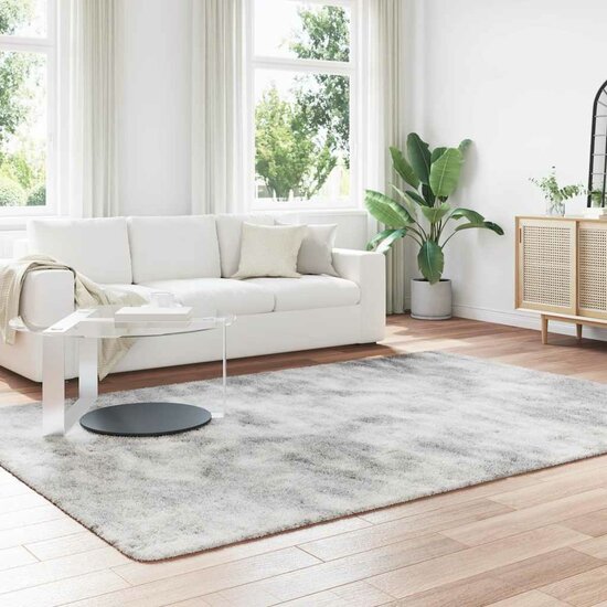 Hoogpolig Vloerkleed Navarra Polyester Lichtgrijs 200 x 290 cm Rechthoekig