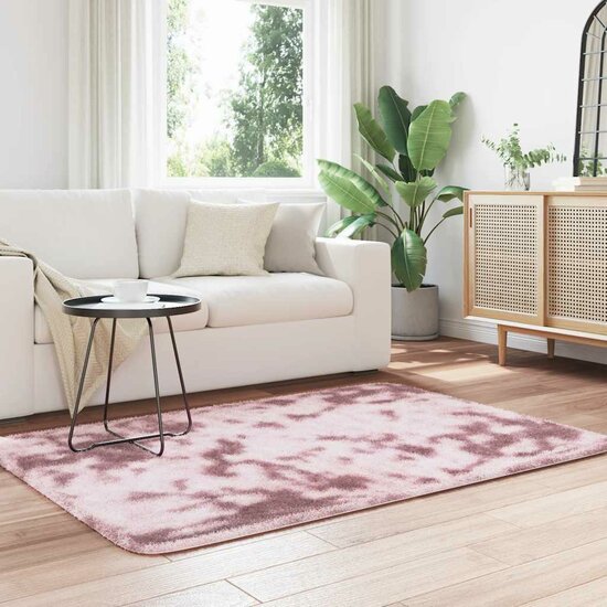 Hoogpolig Vloerkleed Navarra Polyester Stoffig Roze Dusty Pink 120 x 170 cm Rechthoekig