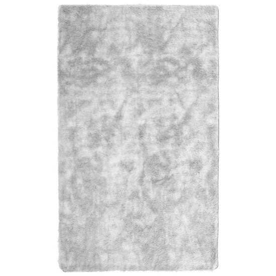 Hoogpolig Vloerkleed Navarra Polyester Lichtgrijs 60 x 100 cm Rechthoekig