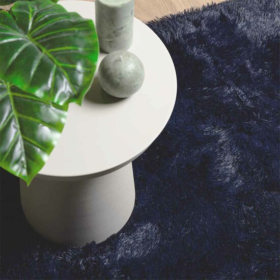 Hoogpolig Vloerkleed Navarra Polyester Marineblauw 120 x 120 cm Vierkant