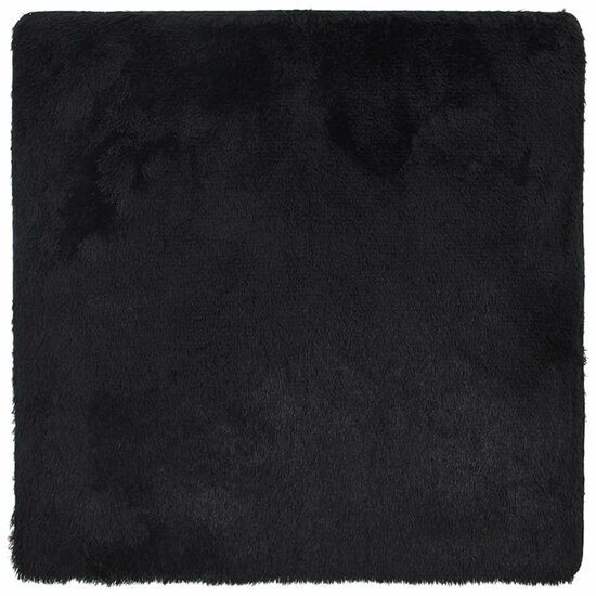 Hoogpolig Vloerkleed Navarra Polyester Zwart 240 x 240 cm Vierkant