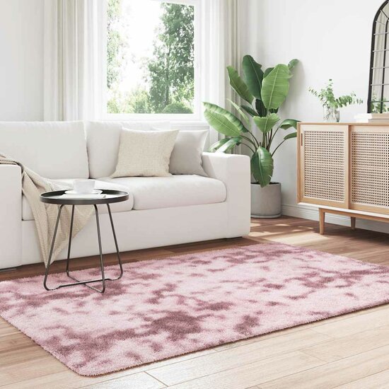 Hoogpolig Vloerkleed Navarra Polyester Stoffig Roze Dusty Pink 130 x 200 cm Rechthoekig