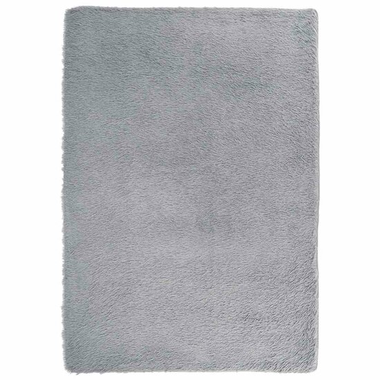 Hoogpolig Vloerkleed Navarra Polyester Zilvergrijs 160 x 230 cm Rechthoekig