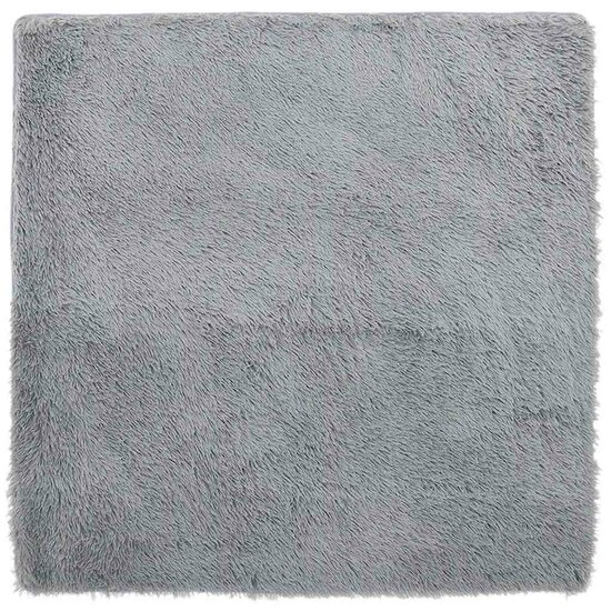 Hoogpolig Vloerkleed Navarra Polyester Zilvergrijs 200 x 200 cm Vierkant