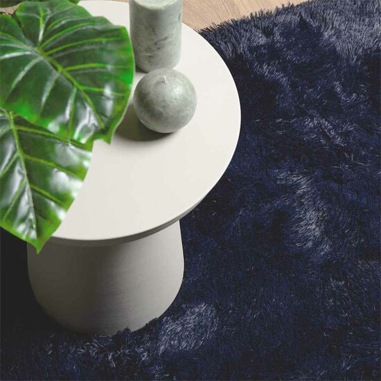 Hoogpolig Vloerkleed Navarra Polyester Marineblauw 80 x 150 cm Rechthoekig