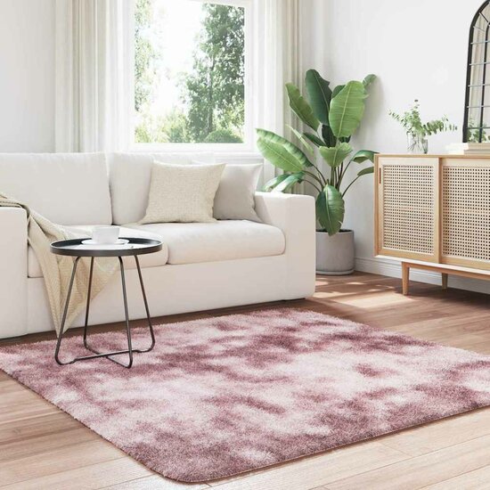 Hoogpolig Vloerkleed Navarra Polyester Stoffig Roze Dusty Pink 160 x 160 cm Vierkant