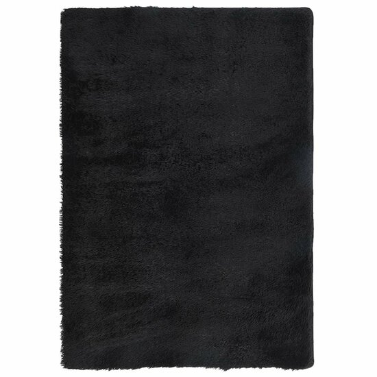 Hoogpolig Vloerkleed Navarra Polyester Zwart 200 x 290 cm Rechthoekig