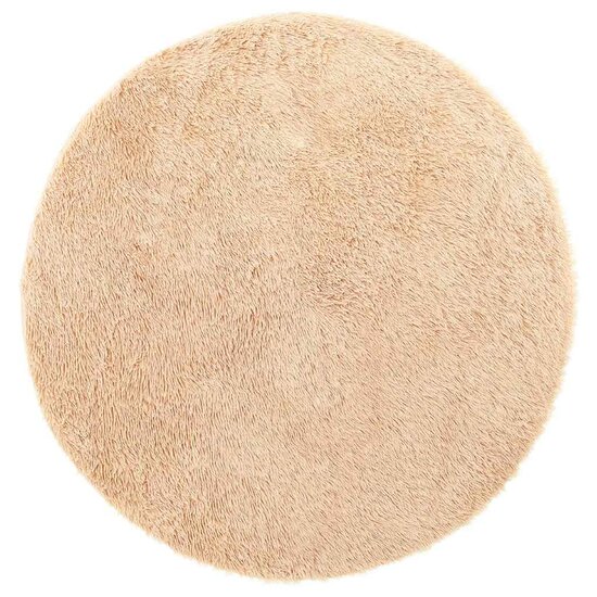 Hoogpolig vloerkleed NAVARRA 100x100 cm polyester beige