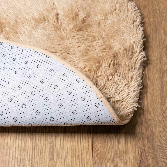 Hoogpolig vloerkleed NAVARRA 100x100 cm polyester beige