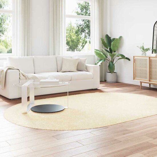 Hoogpolig vloerkleed NAVARRA 300x200 cm polyester cr&egrave;mekleurig