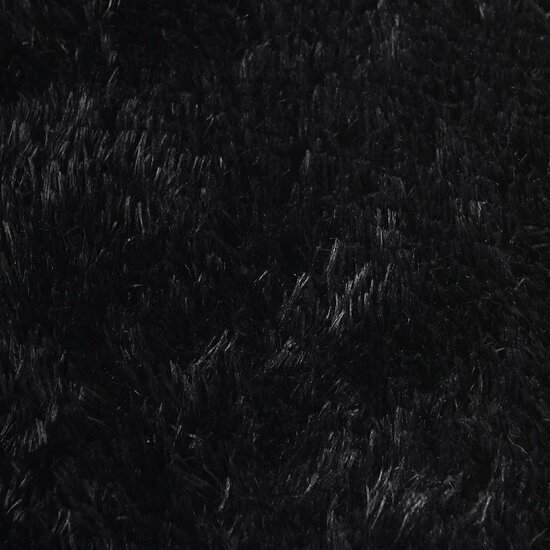 Hoogpolig vloerkleed NAVARRA 120x120 cm polyester zwart