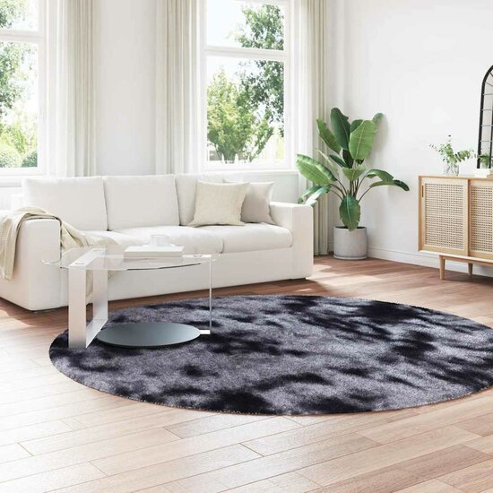 Hoogpolig vloerkleed NAVARRA 240x240 cm polyester donkergrijs
