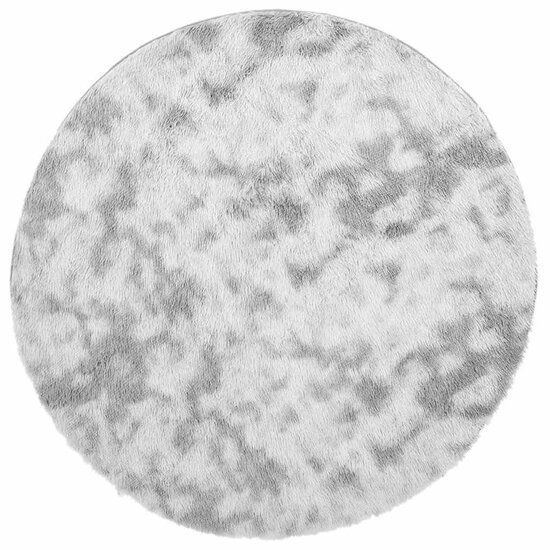 Hoogpolig vloerkleed NAVARRA 160x160 cm polyester lichtgrijs