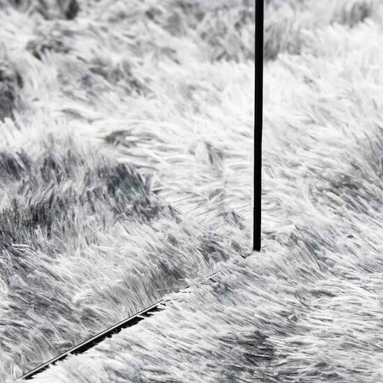 Hoogpolig vloerkleed NAVARRA 160x160 cm polyester lichtgrijs