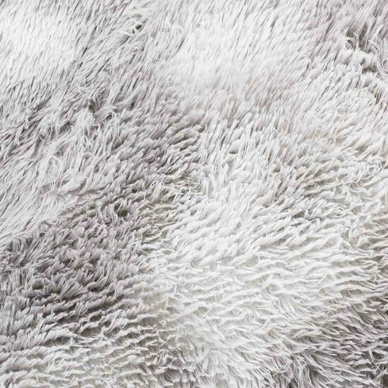 Hoogpolig vloerkleed NAVARRA 160x160 cm polyester lichtgrijs