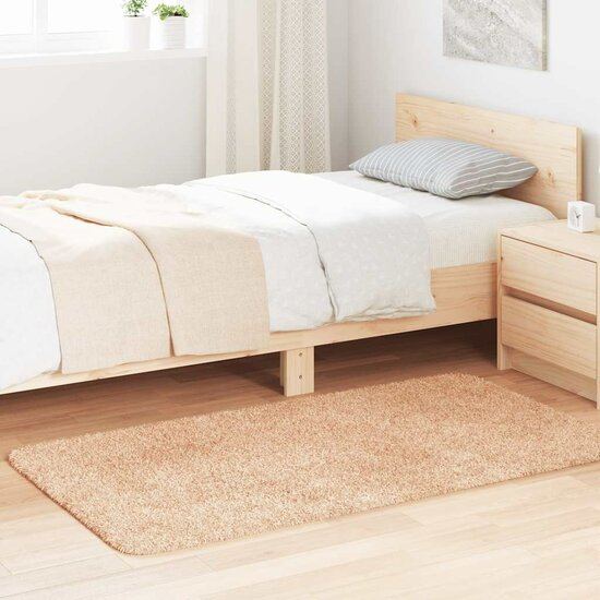 Hoogpolig vloerkleed NAVARRA 80x150 cm polyester beige