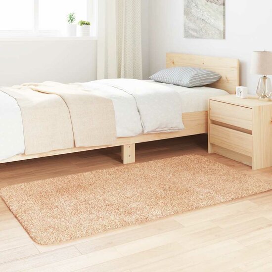 Hoogpolig vloerkleed NAVARRA 80x150 cm polyester beige