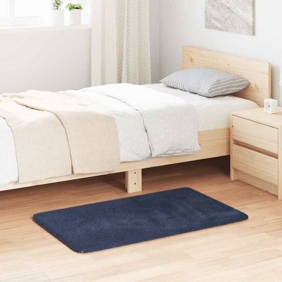 Hoogpolig vloerkleed NAVARRA 60x100 cm polyester marineblauw
