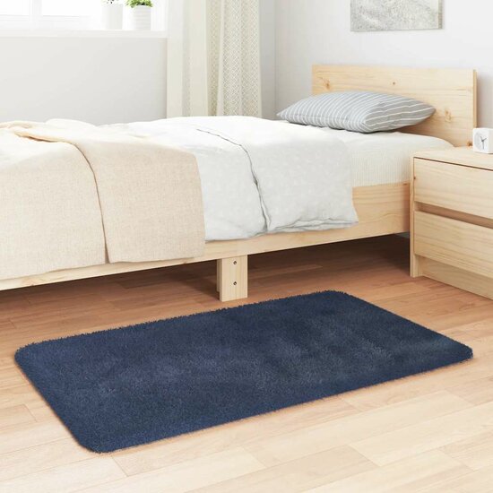 Hoogpolig vloerkleed NAVARRA 60x100 cm polyester marineblauw