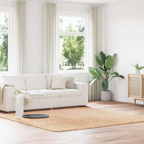 Hoogpolig vloerkleed NAVARRA 240x240 cm polyester beige